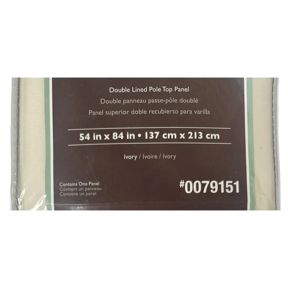 Allen + Roth Columbia Ivory Double Lined Taffets Pole Top Curtain Panel 54 x 84